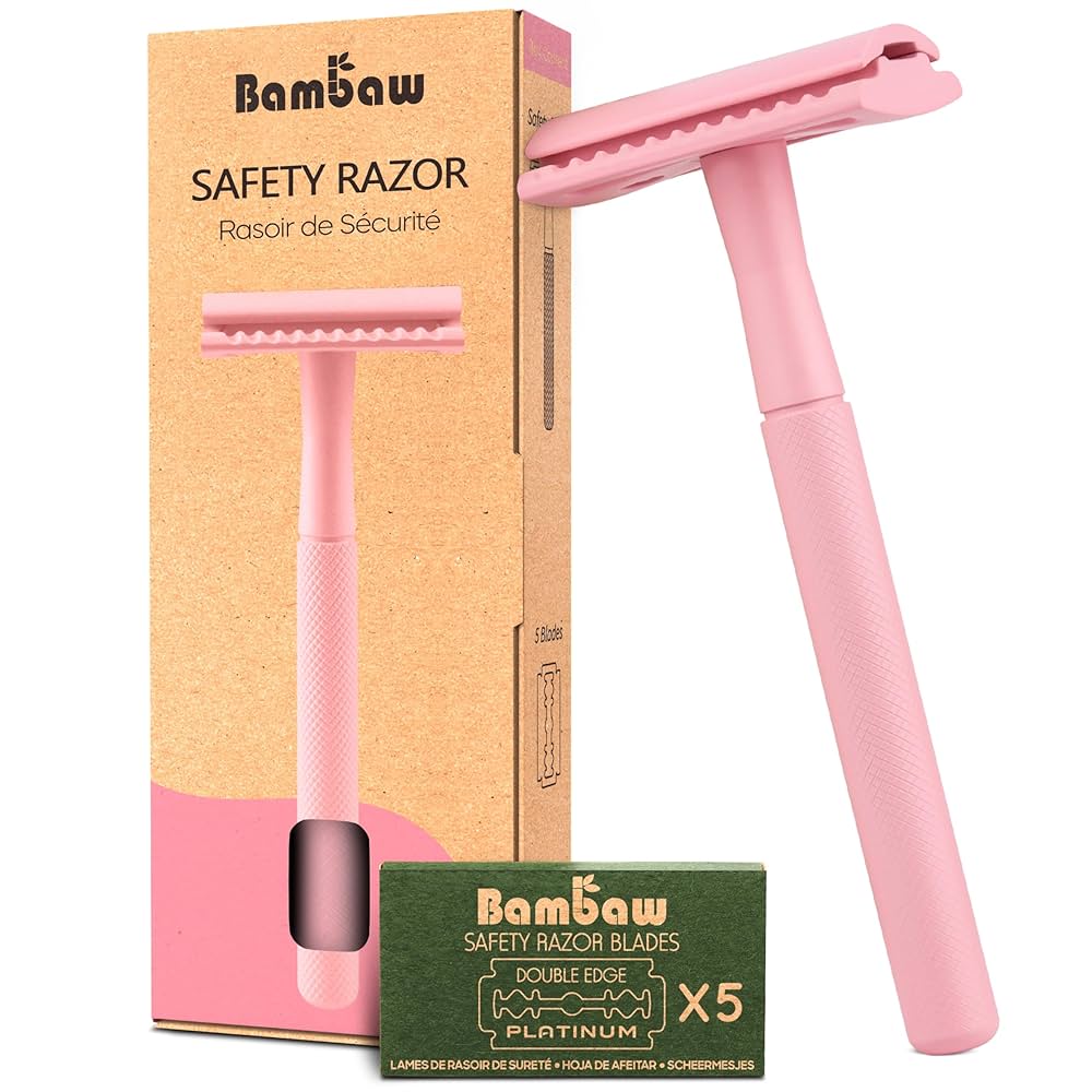 Bambaw Pink Double Edge Safety Razor for Women | Reusable